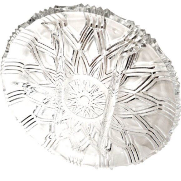 Antique American Brilliant Cut Glass 4 Section Divided Mid Cntry Modern Platter - Picture 9 of 10